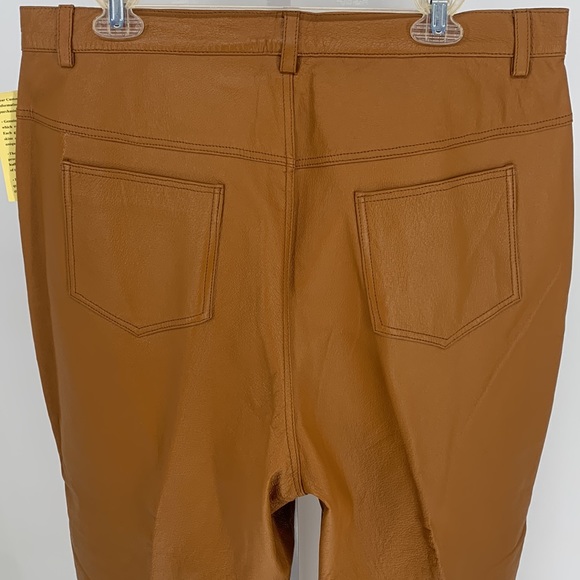NWT Newport News Styleworks•Carmel Color Lined Leather Pants Sz18 - Picture 10 of 15